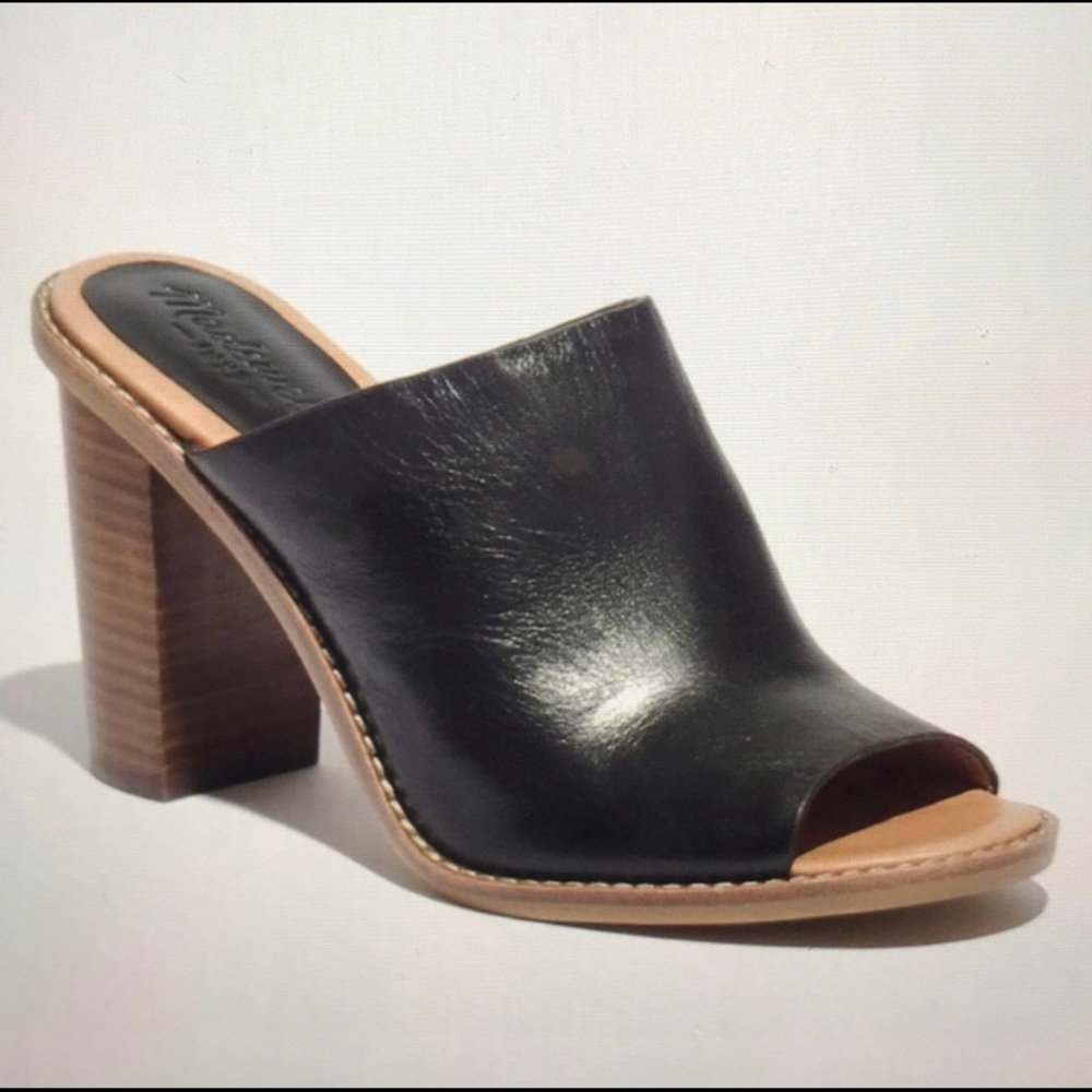 Madewell Black Finch Open-Toe Mule Sandal
